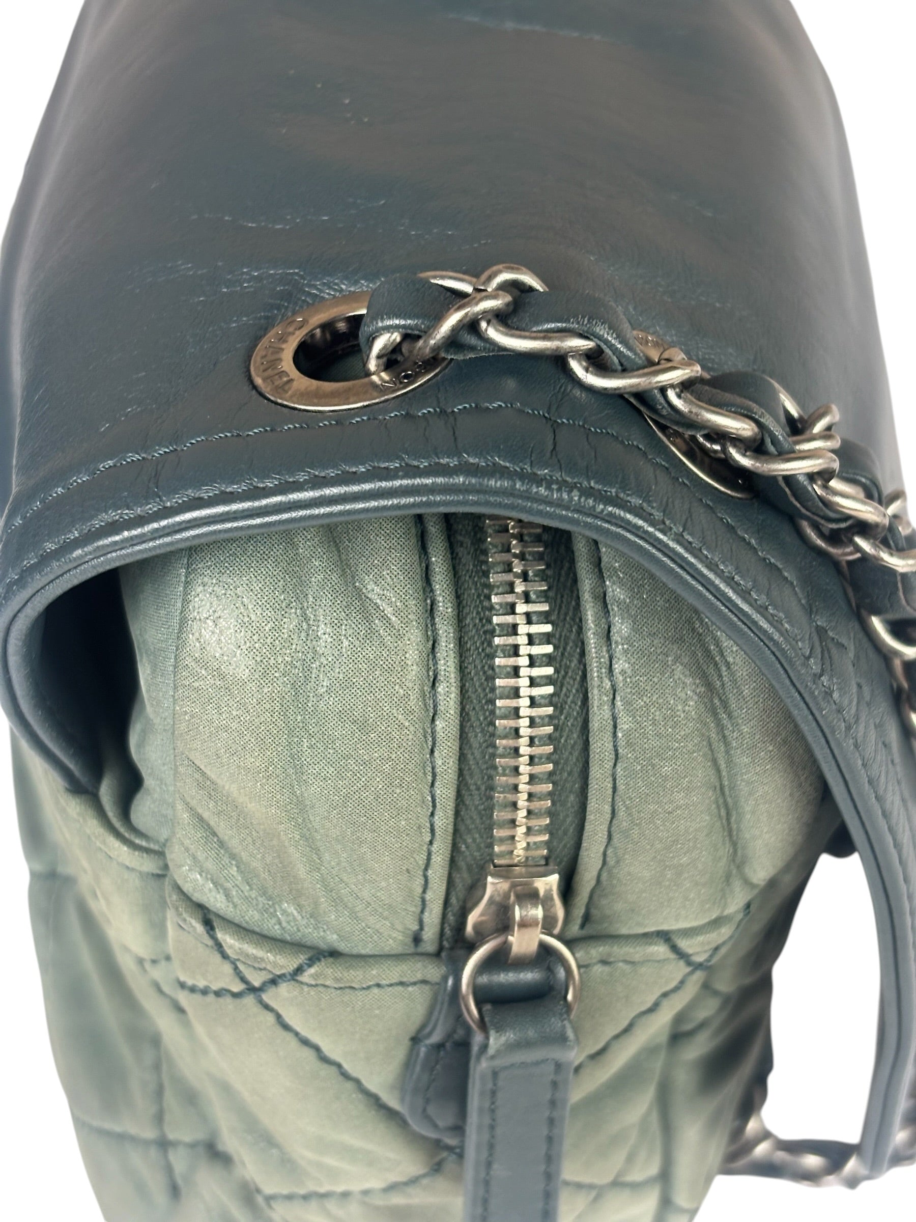 Chanel Sage Green Quilted Leather Flap Bag 2011