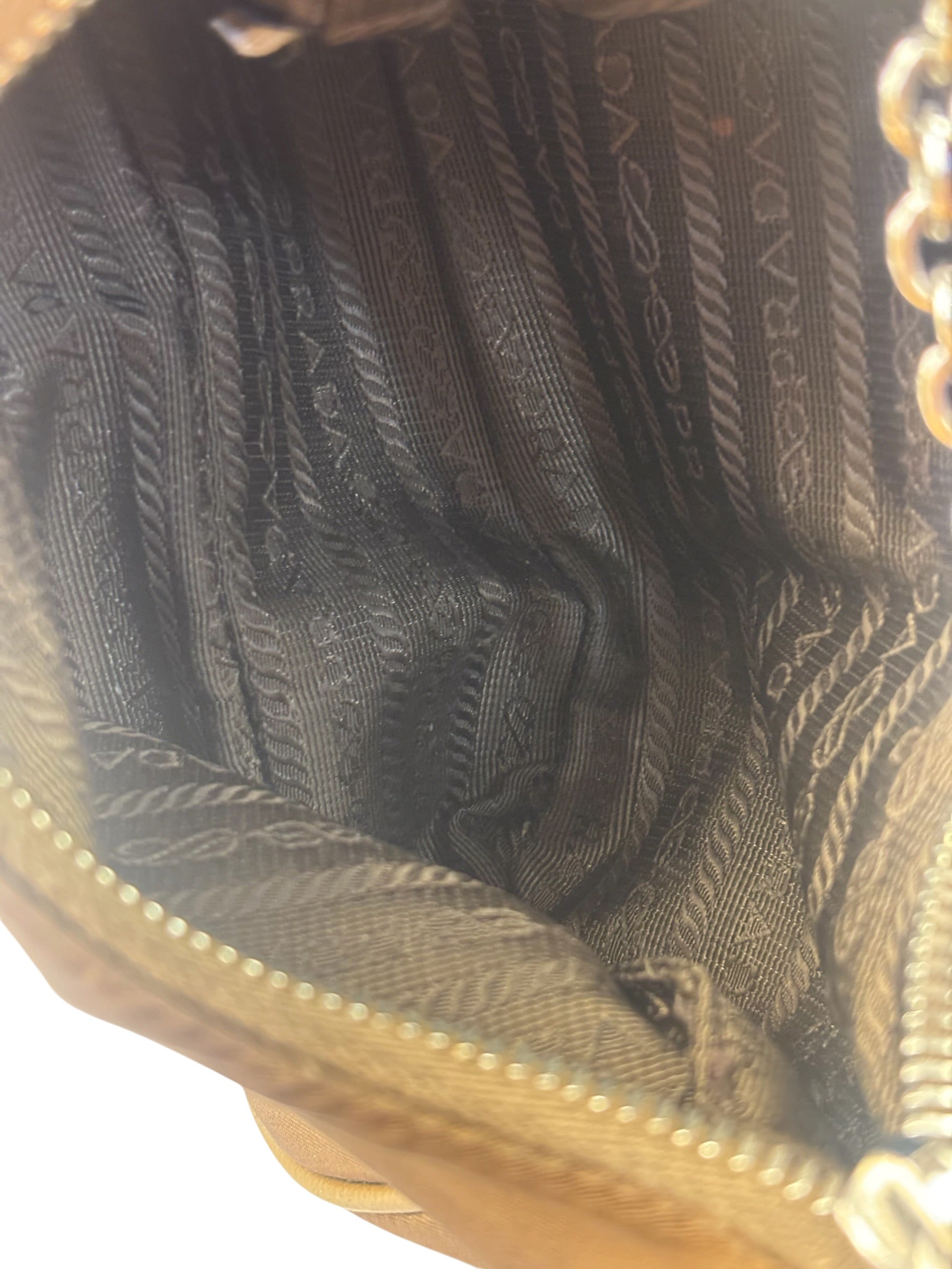 Prada Brown Nylon Pochette Shoulder Bag