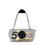 Chanel 2005 Canvas Camellia No. 5 Flap Shoulder Bag