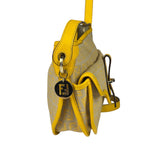 Fendi Yellow Leather Trim Zucca Crossbody Bag