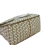 Fendi Vintage Beige Canvas Rubber FF Print Mamma Baguette