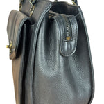 Chanel Black Leather Front Pocket Chain Tote 1998