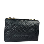 Chanel Black Quilted Leather Jumbo Flap Bag 1995
