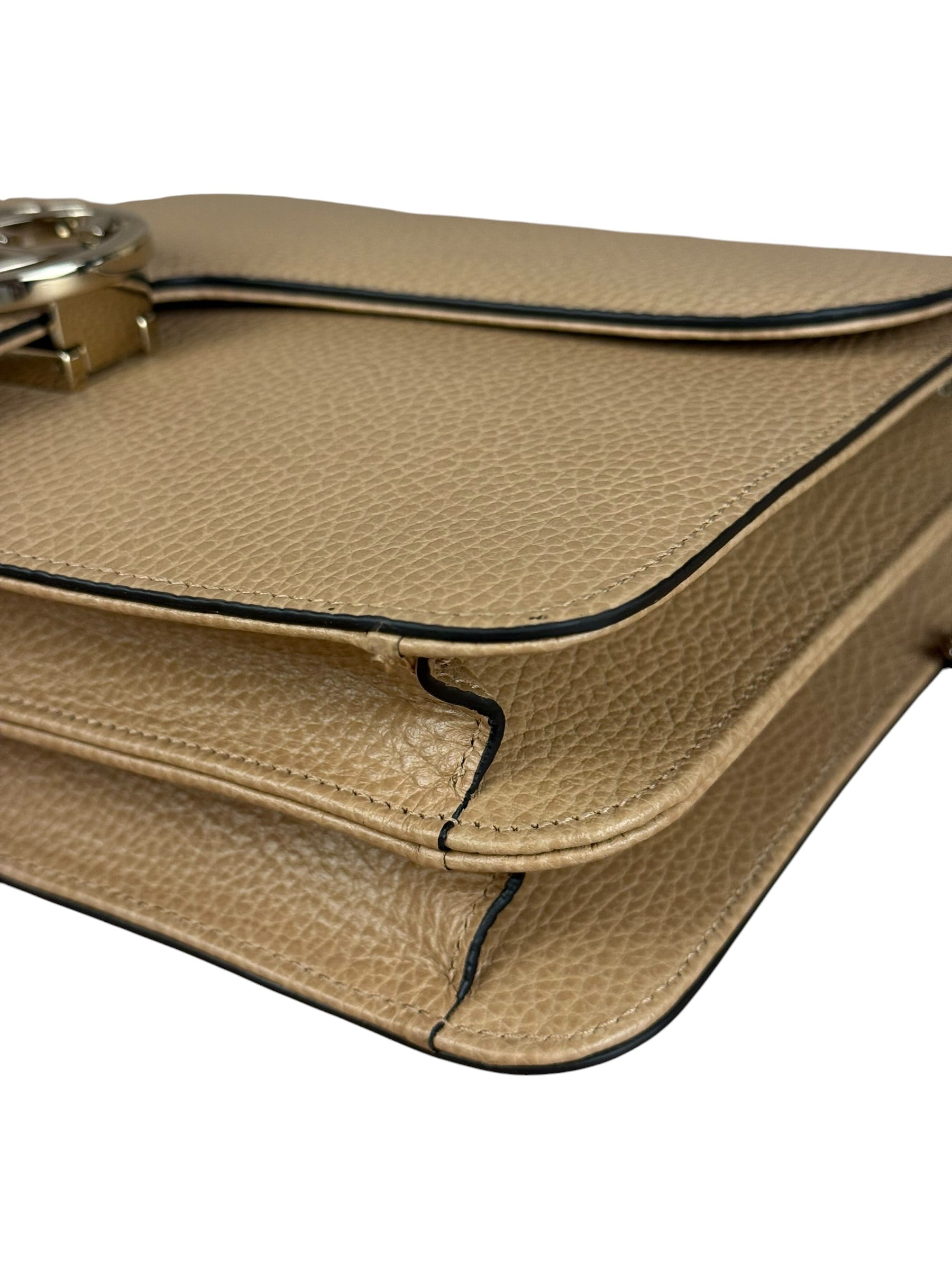 Gucci Beige Leather Medium GG Dollar Chain Shoulder Bag