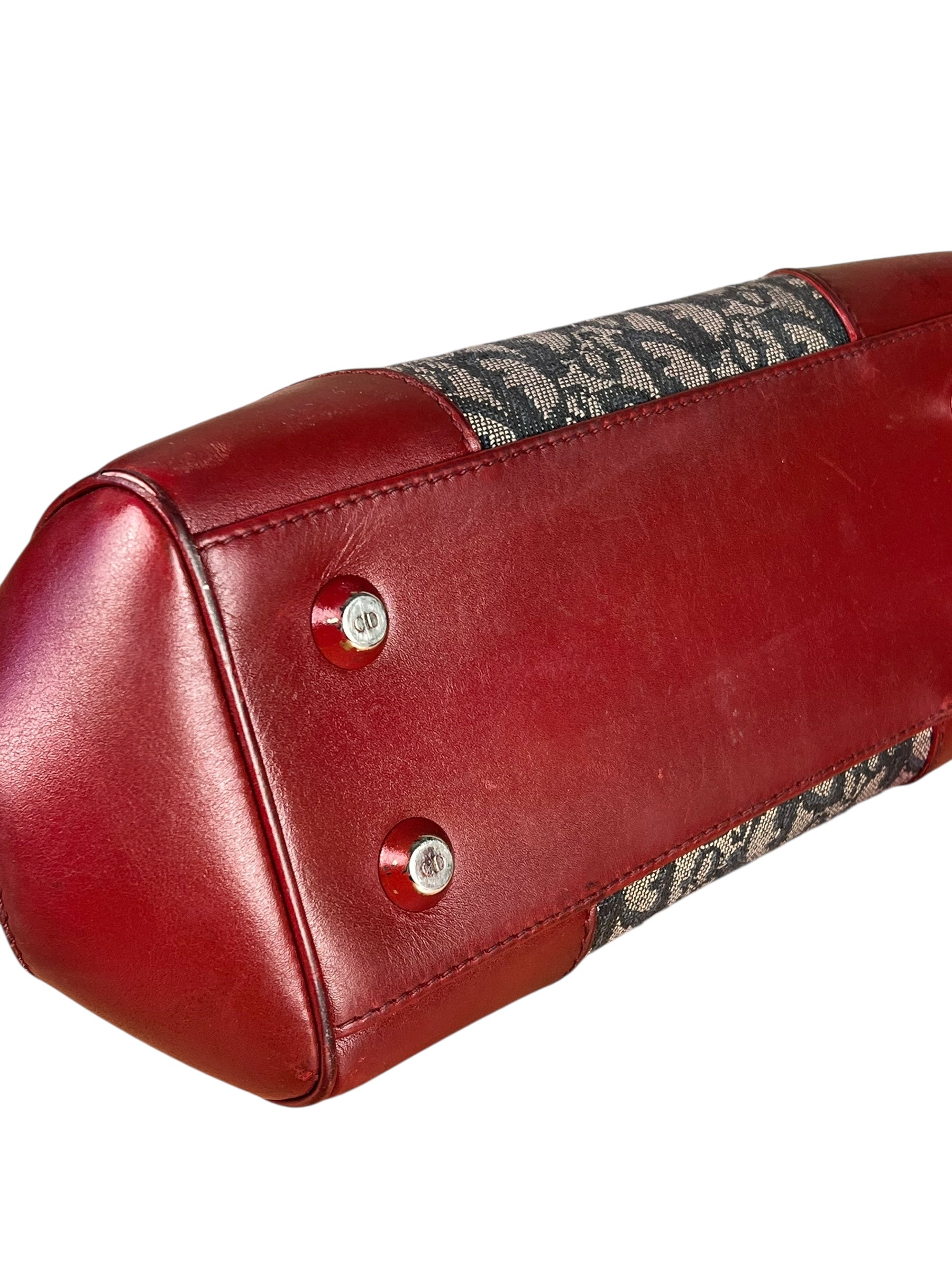 Christian Dior 2005 Doctor Bag Navy/Red Leather Trim