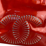 Chanel Red Patent CC Crystal Bon Bon Chain Tote