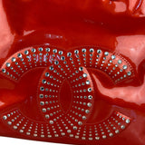 Chanel Red Patent CC Crystal Bon Bon Chain Tote