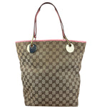 Gucci GG Pink Leather Canvas Eclipse Tote Bag