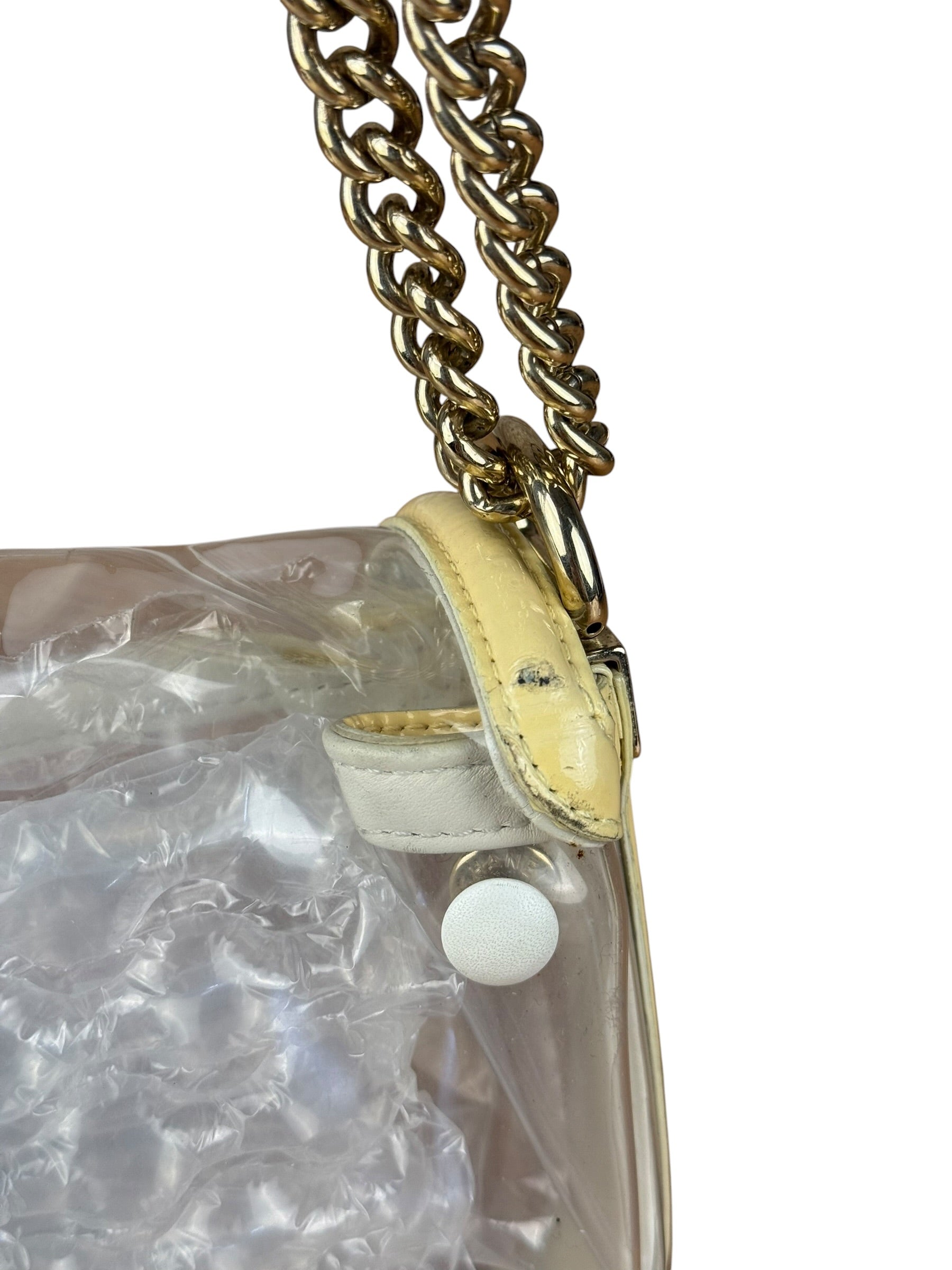Chanel Yellow Clear PVC Classic Chain Flap Bag 2012
