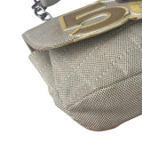 Chanel Woven Leather Trim Camellia No.5 Small Flap Bag 2005