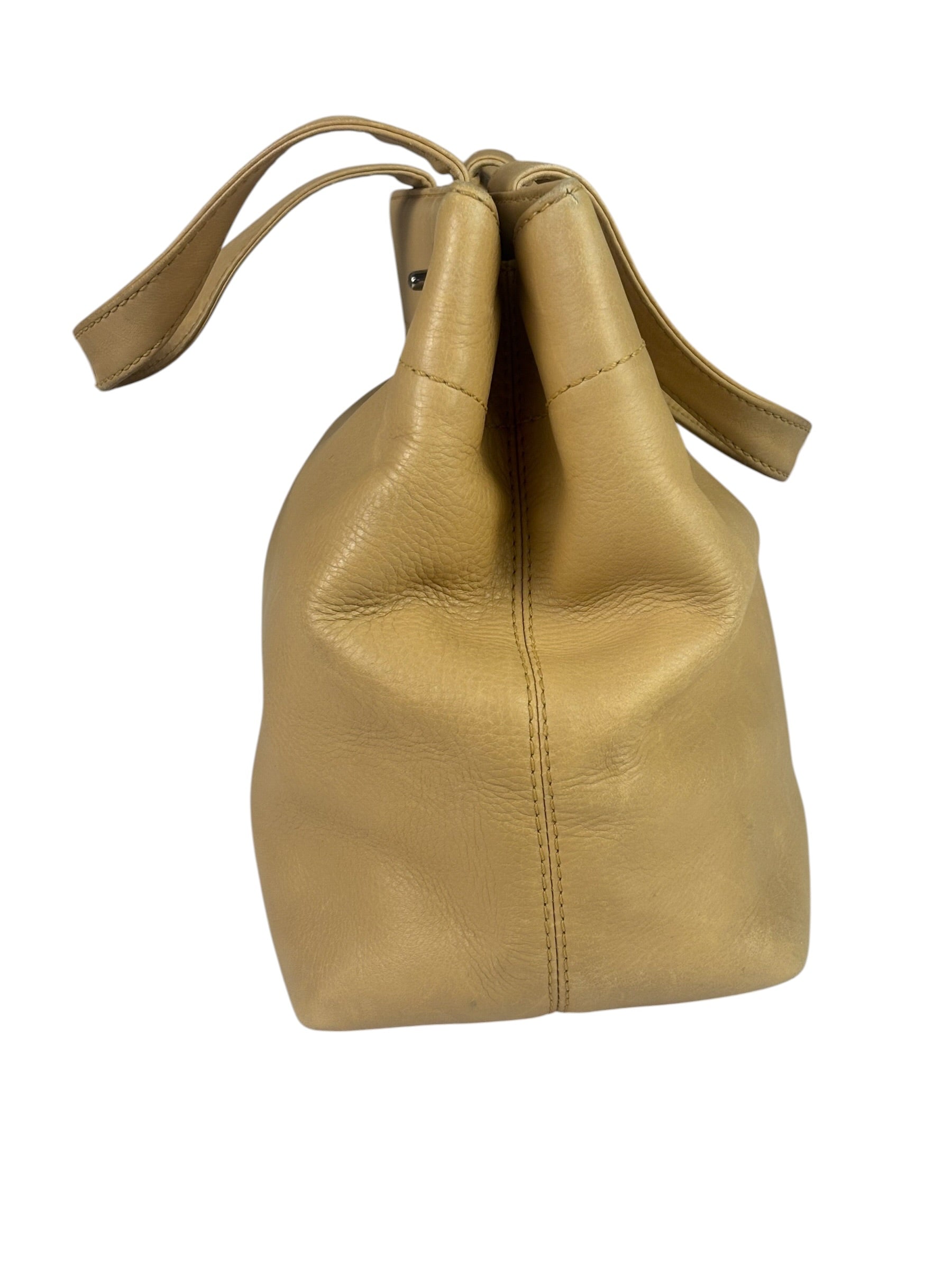Chanel Turnlock CC Tan Leather Tote 2002