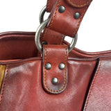 Christian Dior Burgundy Leather Gaucho Saddle Large Shoulder Bag