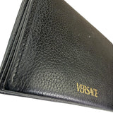 Versace Black Calfskin La Medusa Flap Card Holder