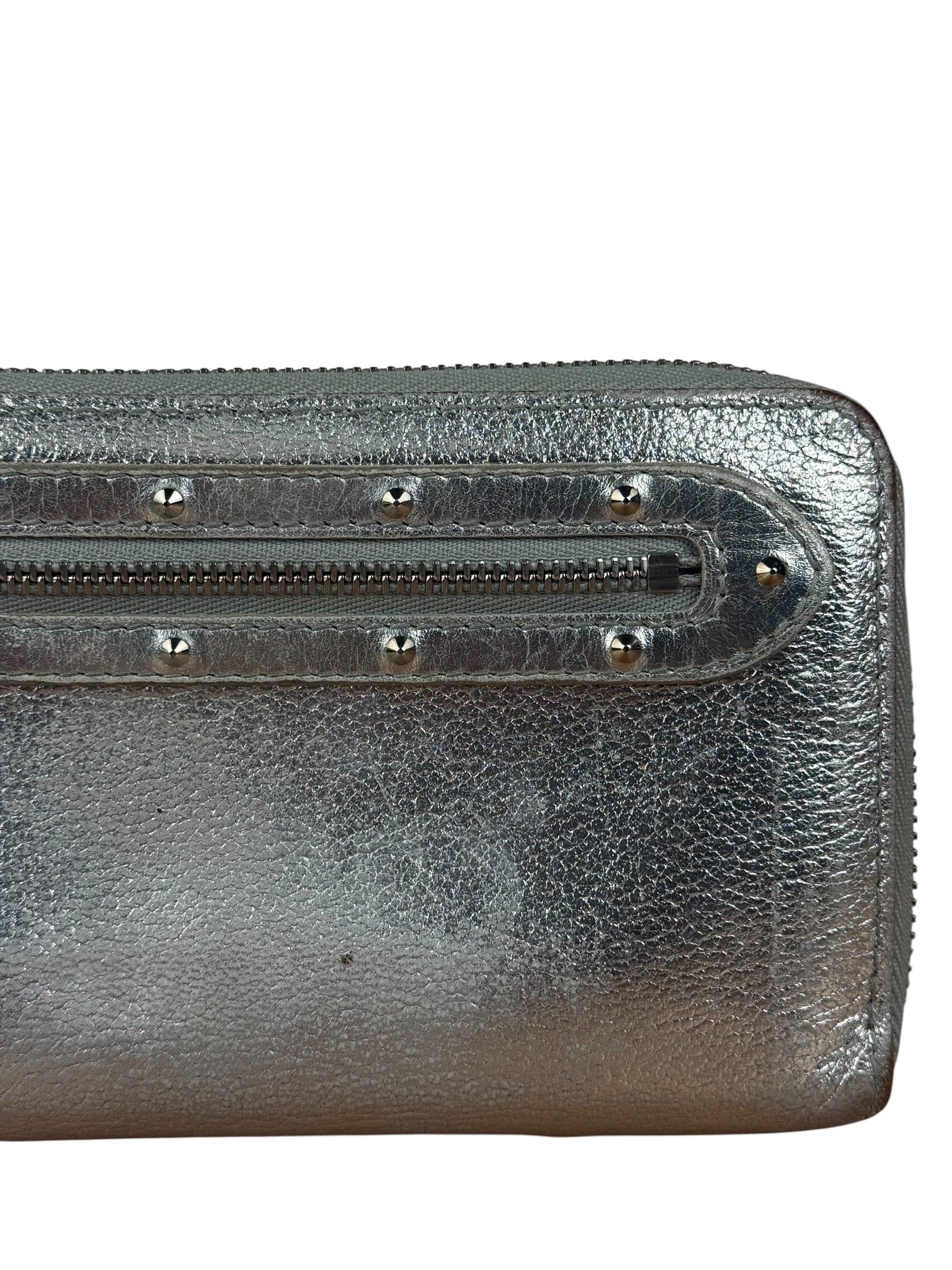 Louis Vuitton Vintage Suhali Silver Leather Zippy Wallet