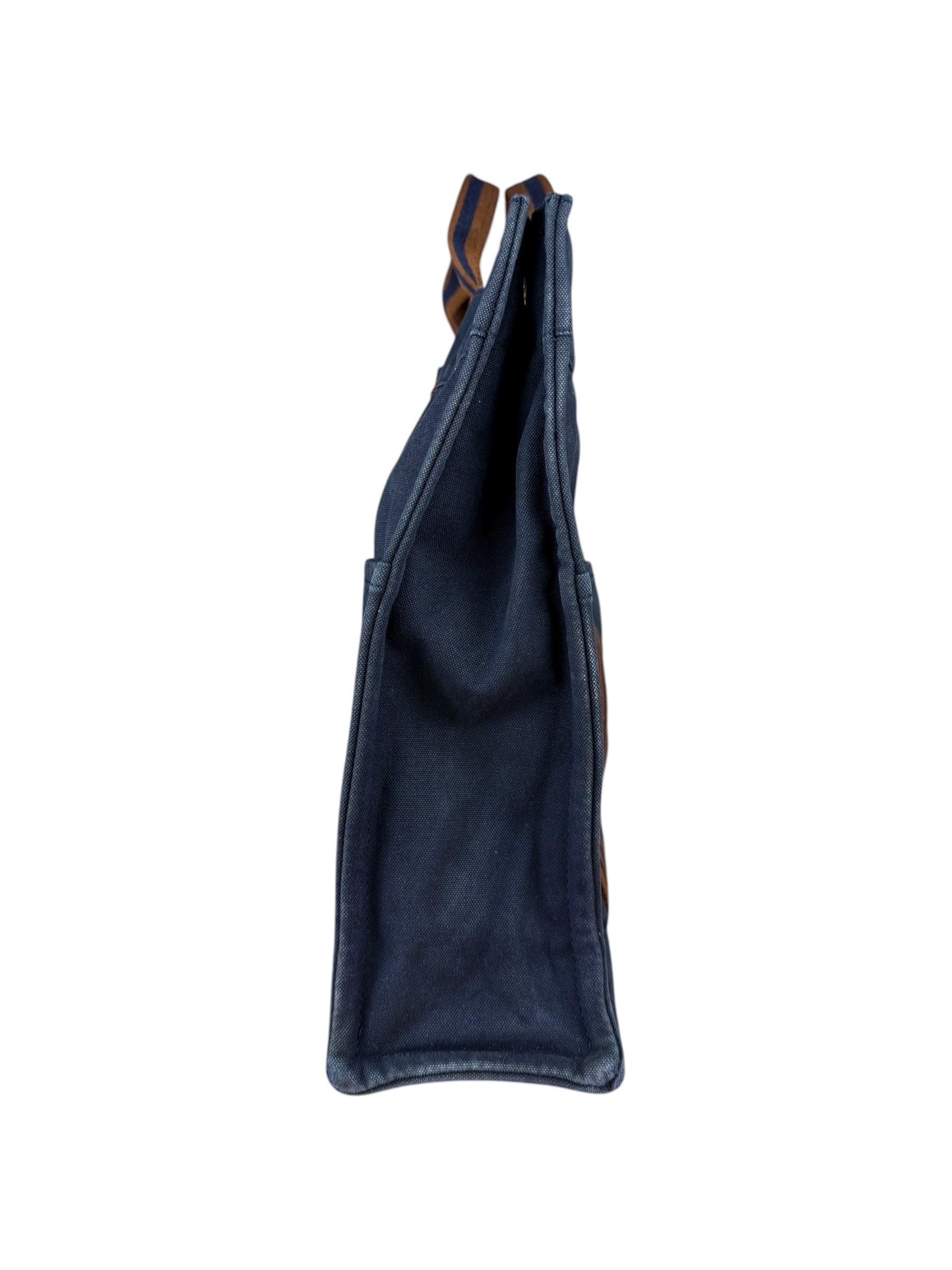 Hermes Vintage Large Navy Canvas Tote