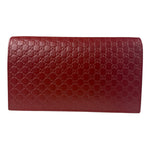 Gucci Red Micro GG Leather Crossbody Wallet
