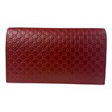 Gucci Red Micro GG Leather Crossbody Wallet