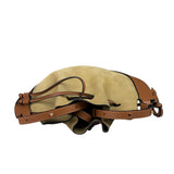 Loewe Brown/Beige Suede/Leather Trim Horseshoe Shoulder Bag