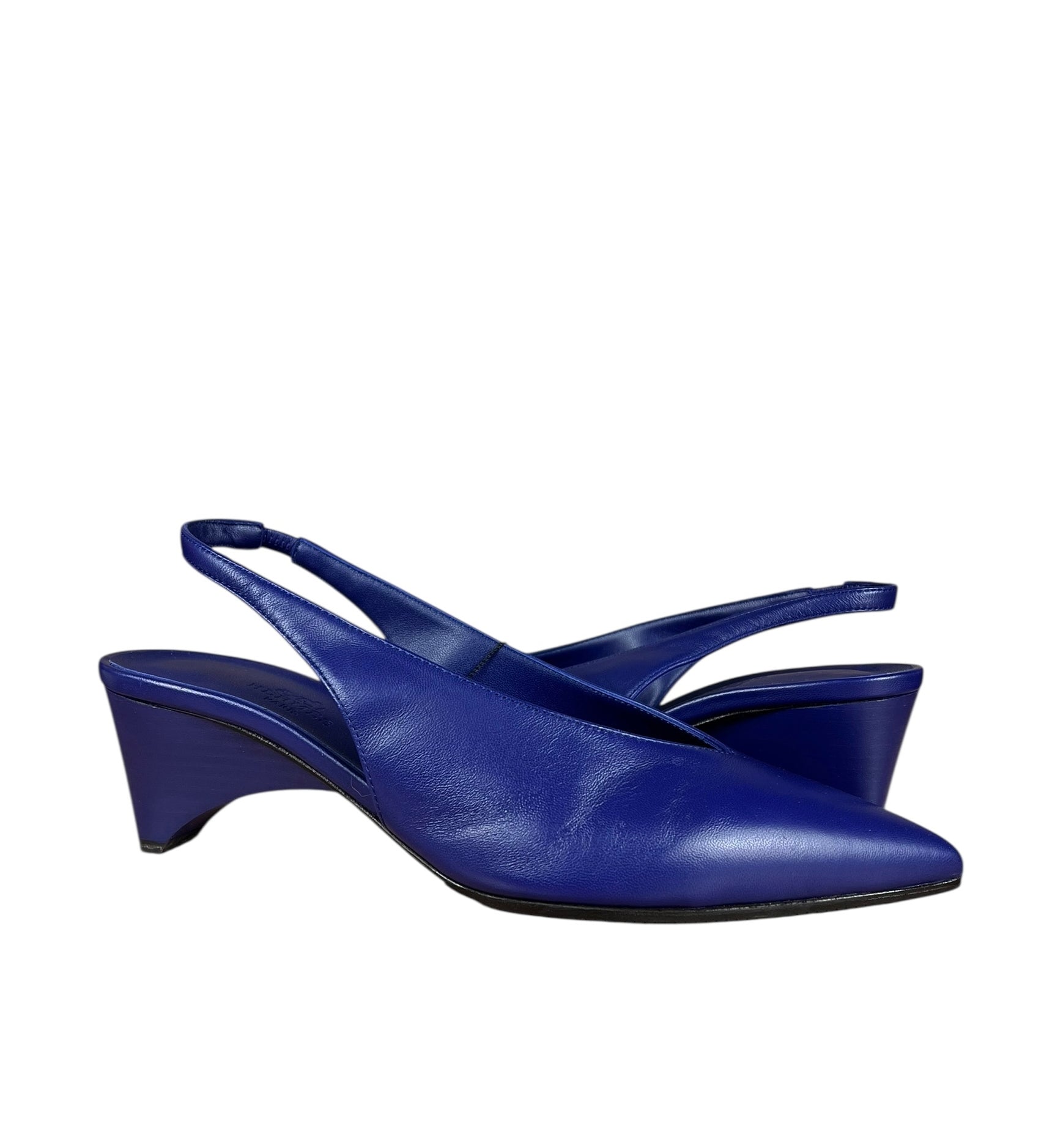 Hermes Intime 55 Leather Slingback Pumps