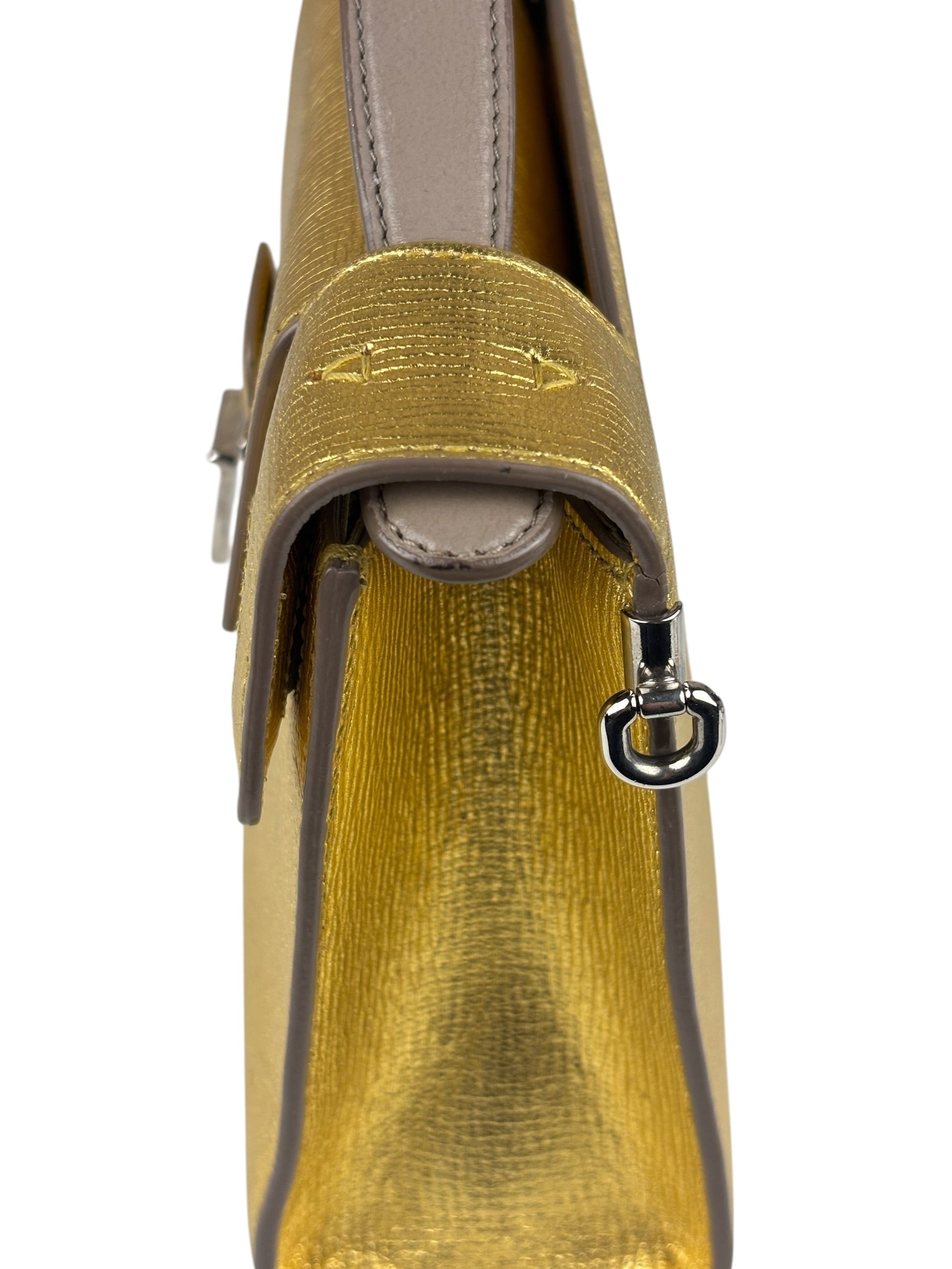 Christian Dior Gold/Metallic Leather Diorever Shoulder Bag