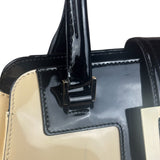 Gucci Cream/Beige Patent Leather Square Hand Bag