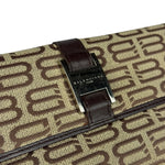 Balenciaga Vintage Brown Canvas Logo Long Wallet