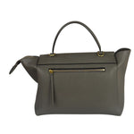 Celine Grey Grained Calfskin Belt Shoulder Bag