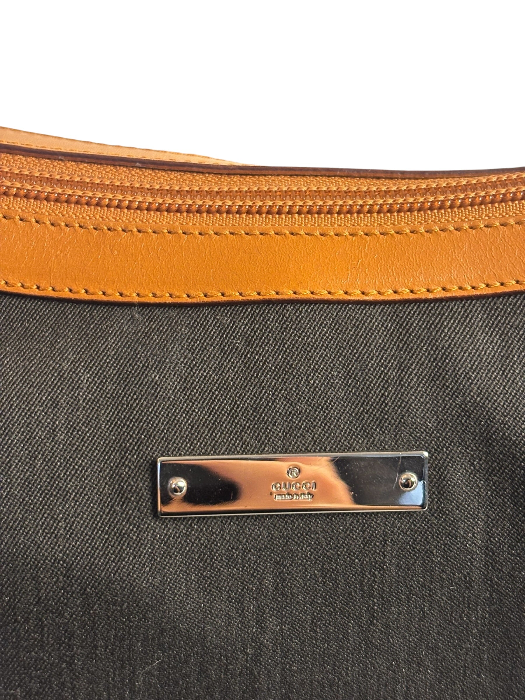 Gucci Vintage Brown Leather Lined Hobo Shoulder Bag
