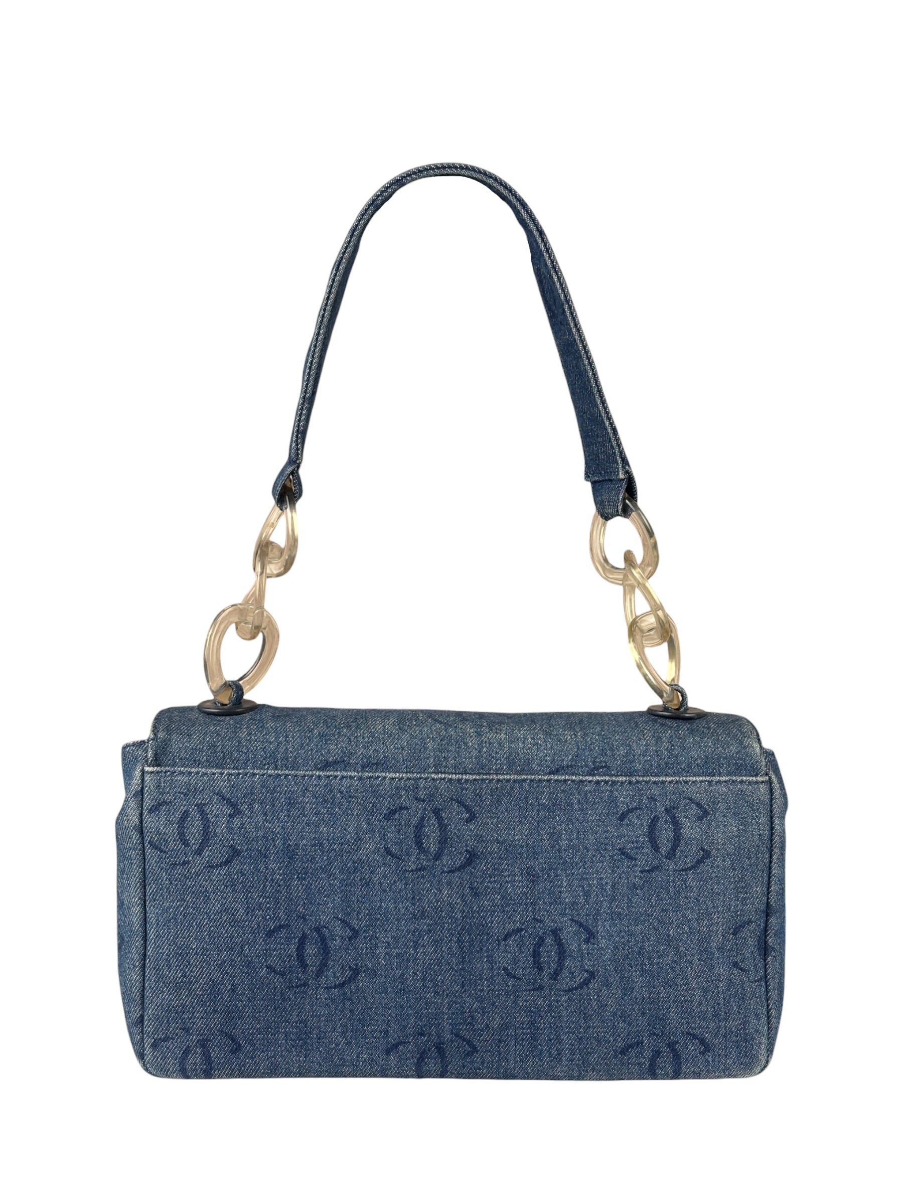 Chanel CC Denim Logo Flap Shoulder Bag 2002
