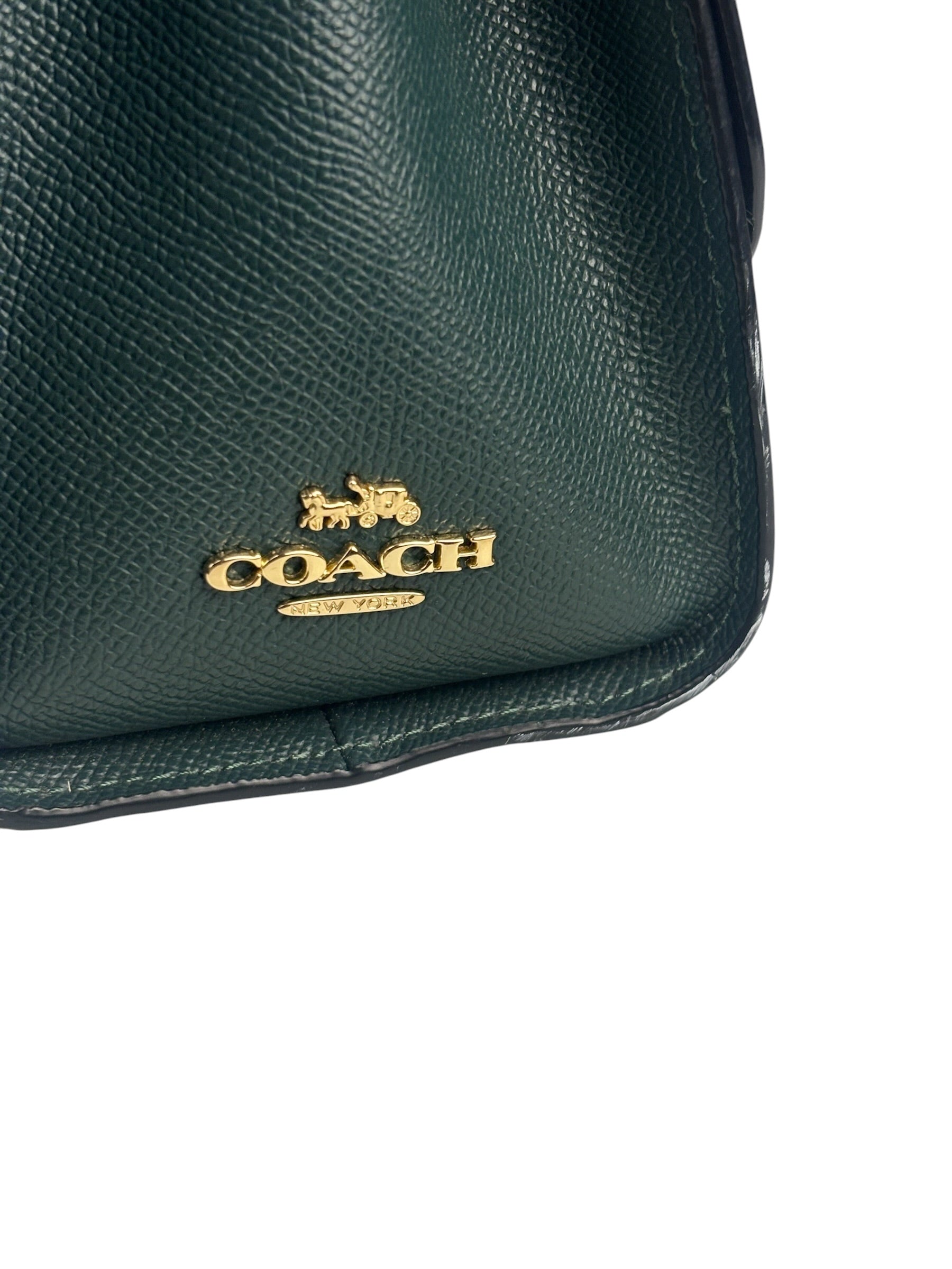 Coach Teal Crossgrain Leather Tilly Satchel 23 Two-Way Bag