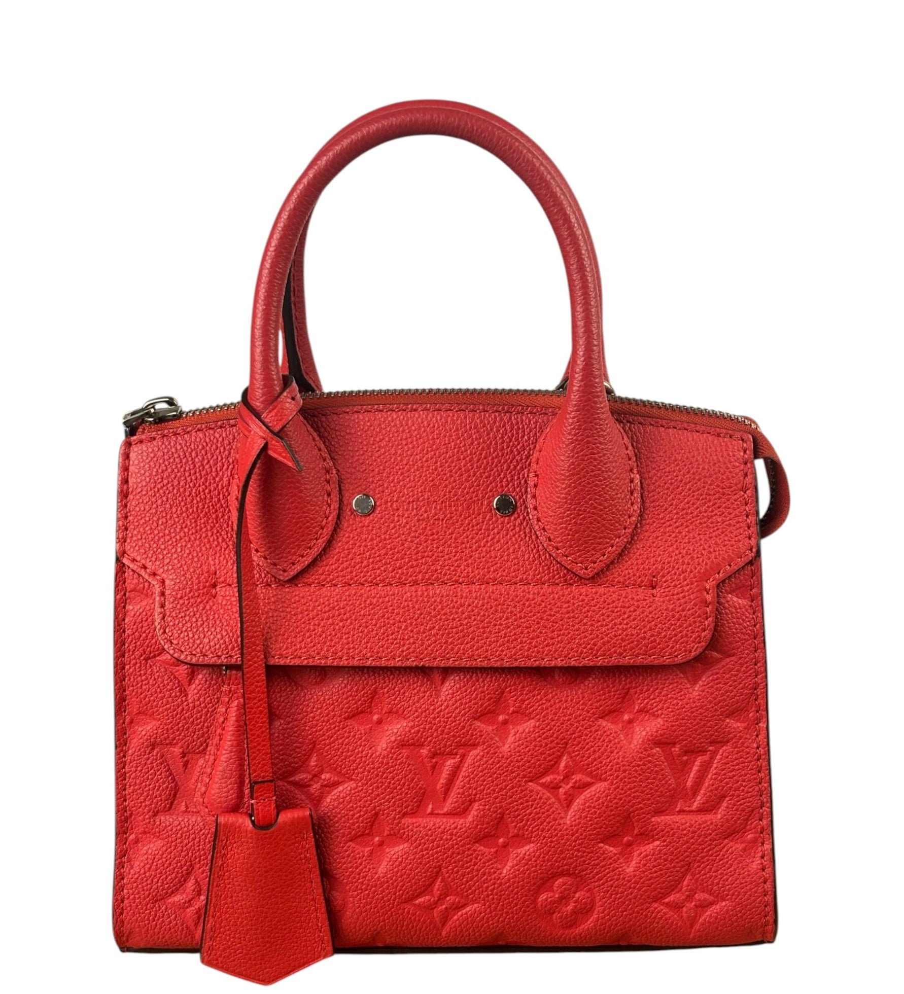 Louis Vuitton Red Monogram Empreinte Mini Pont-Neuf Two-Way Tote