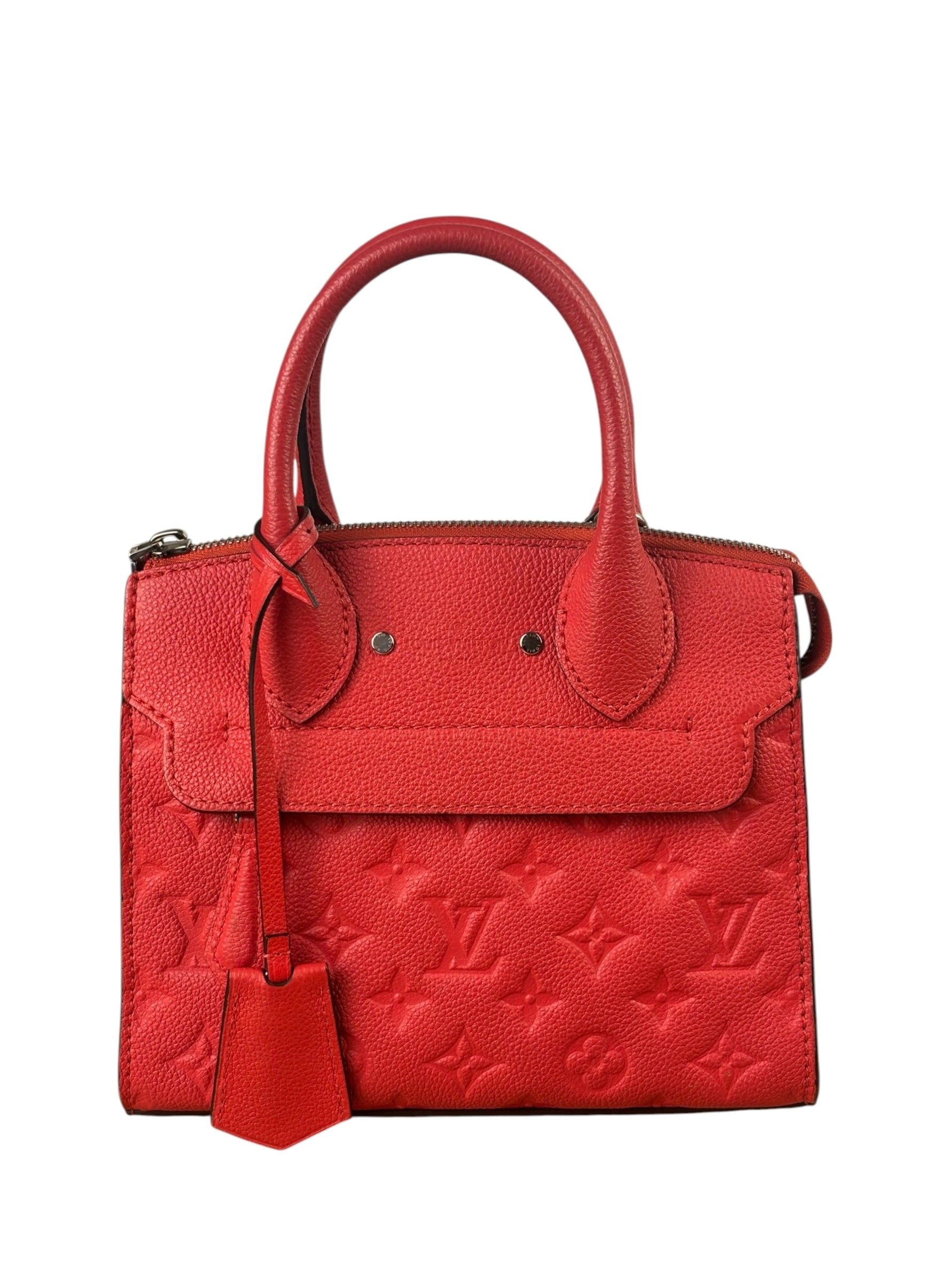 Louis Vuitton Red Monogram Empreinte Mini Pont-Neuf Two-Way Tote