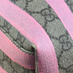 Gucci Pink Stripped Kids GG Supreme Canvas Backpack