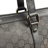Gucci Black Leather Trim GG Canvas Abbey Zip Tote Bag