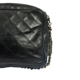 Chanel Vintage Black Quilted Lambskin Camera Bag 1986