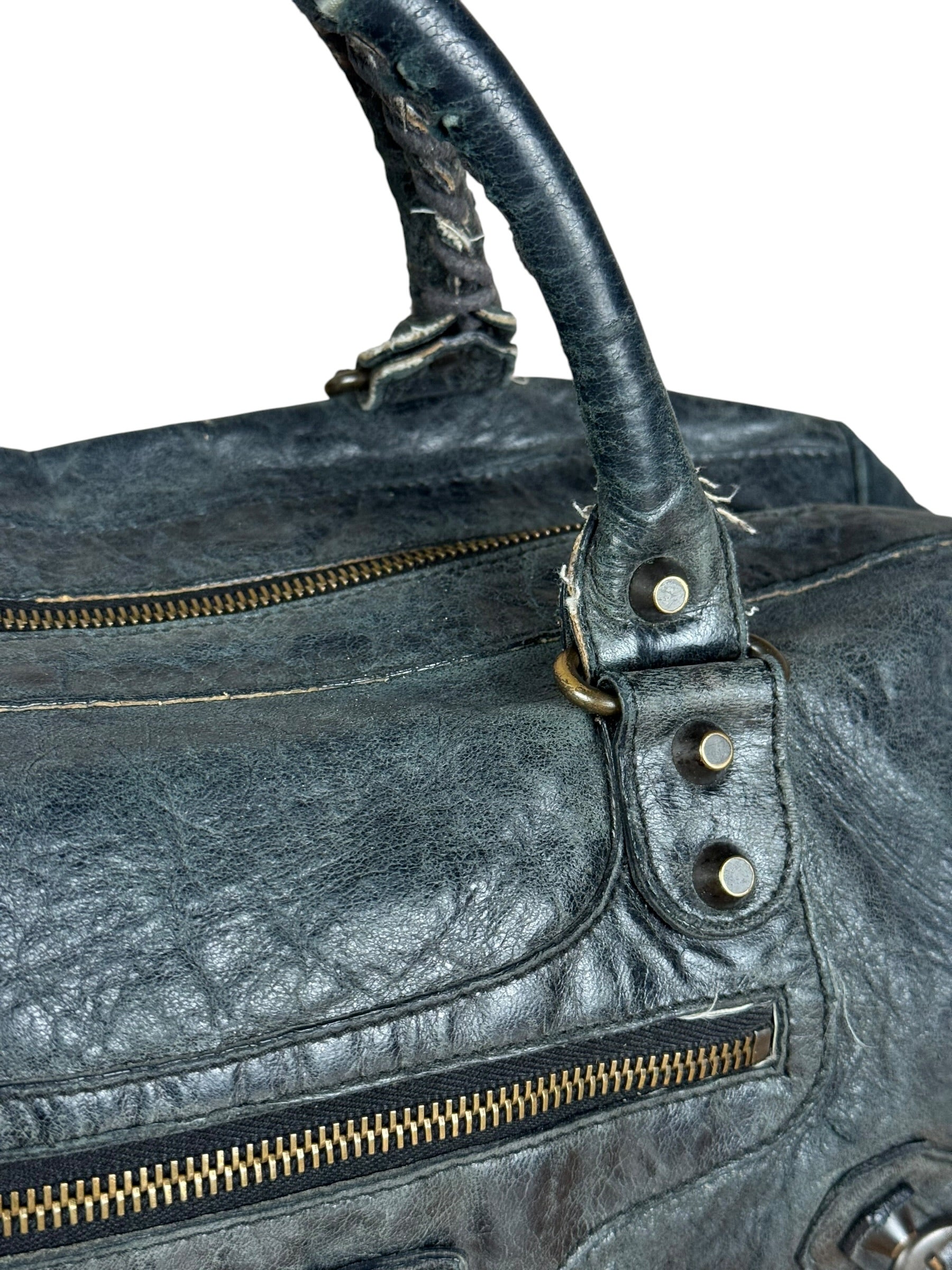 Balenciaga Vintage Dark Blue Leather Classic City Bag