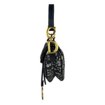 Christian Dior Navy Leather Trim Oblique Saddle Handbag