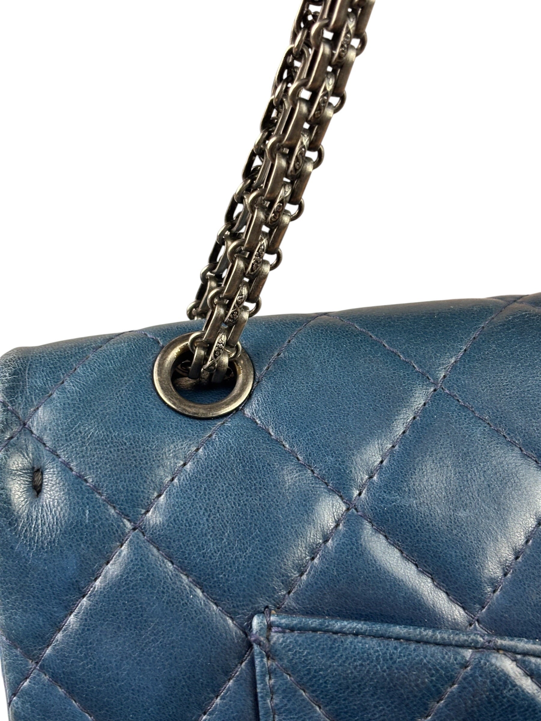 Chanel Blue Reissue 225 Double Flap Bag 1991