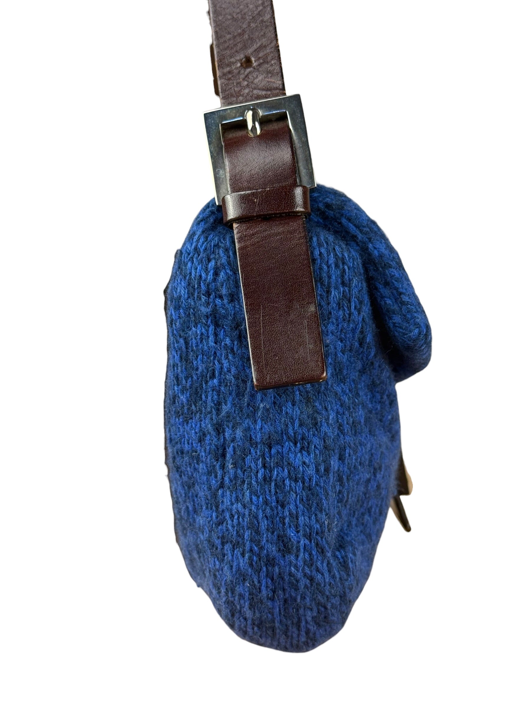 Fendi Vintage Blue Cashmere Baguette