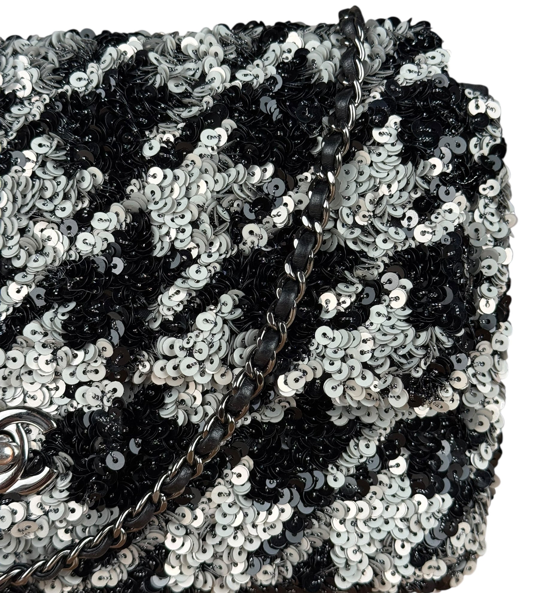 Chanel Medium Classic Flap Sequin Handbag 2020