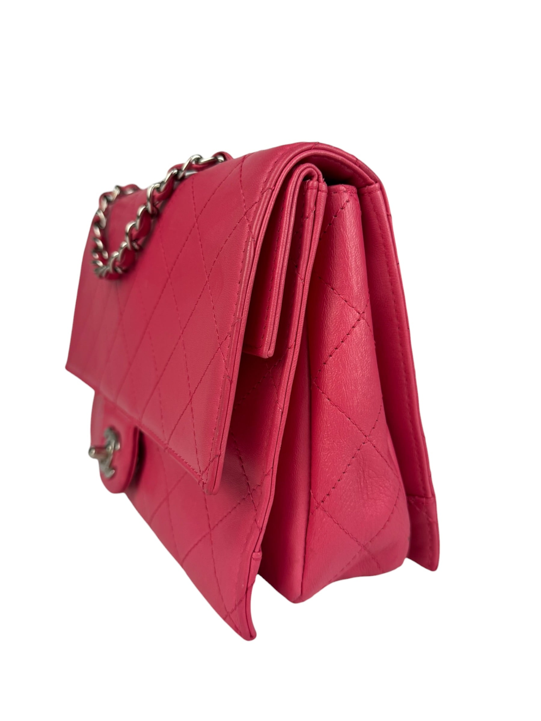 Chanel Pink Quilted Leather Accordion Flap Bag 2014