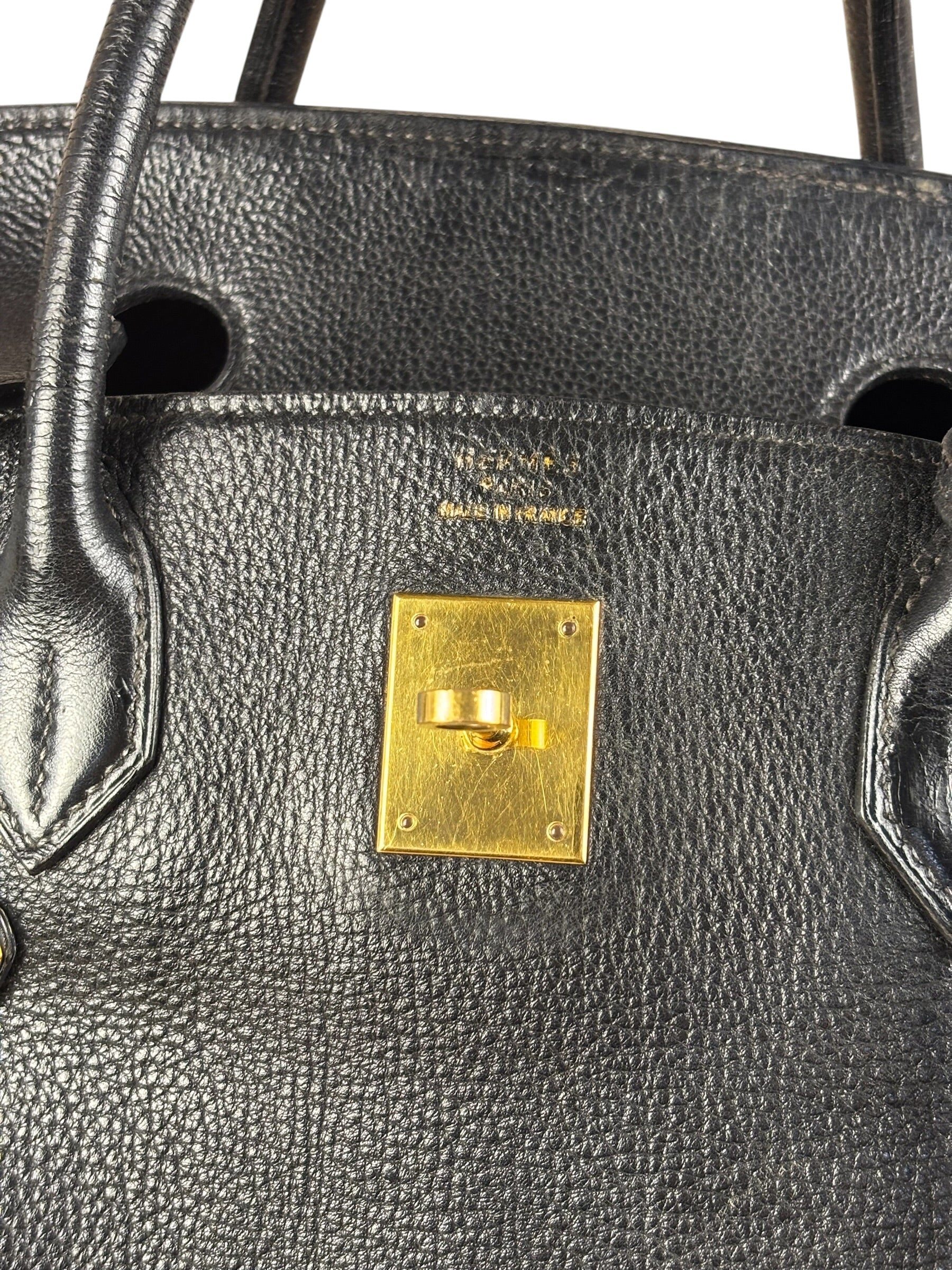 Hermes Black Togo Leather Birkin 40 Handbag Gold 1998