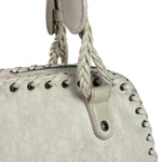 Christian Dior Cream Leather Braided Ethnic Shoulder Bag