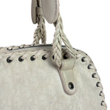 Christian Dior Cream Leather Braided Ethnic Shoulder Bag