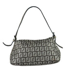 Fendi Brown/Metallic Gold Leather Trim Zucca Baguette