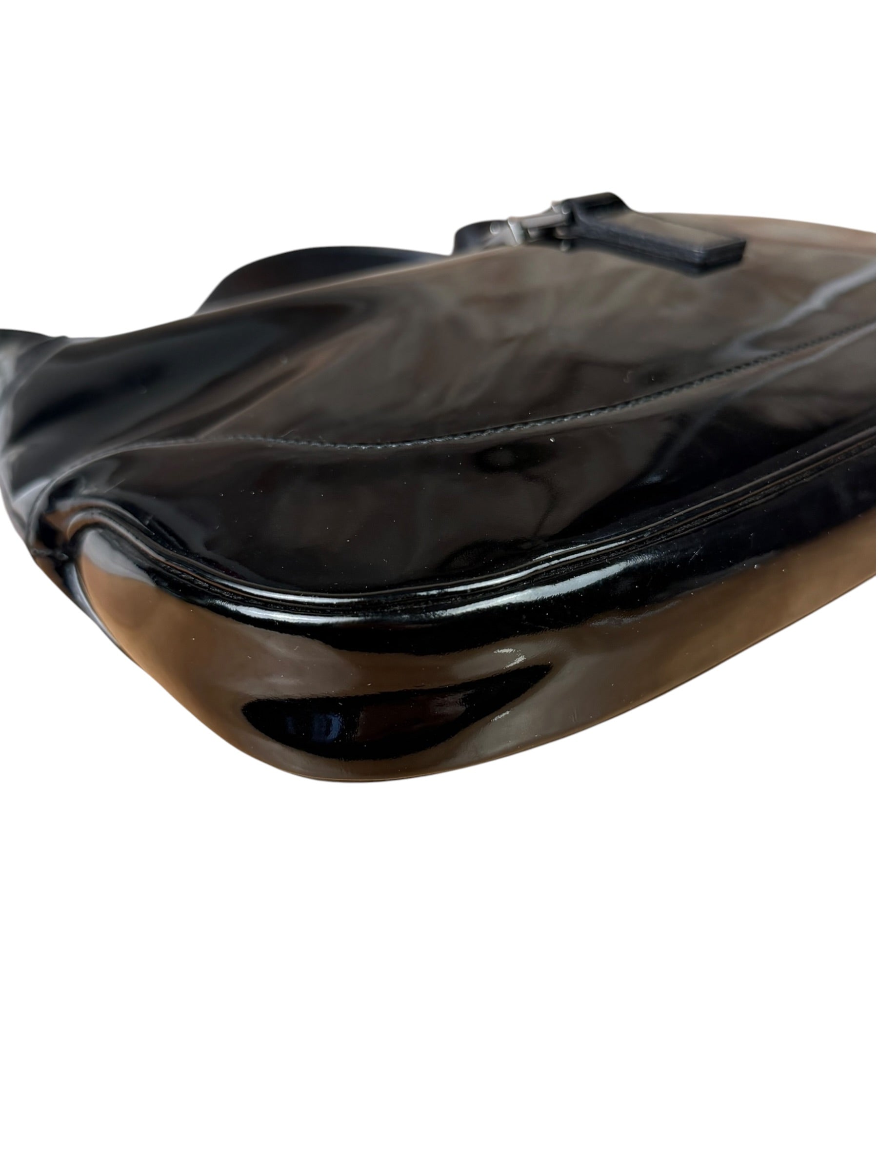 Gucci Vintage TF Black Patent Leather Jackie Hobo Bag