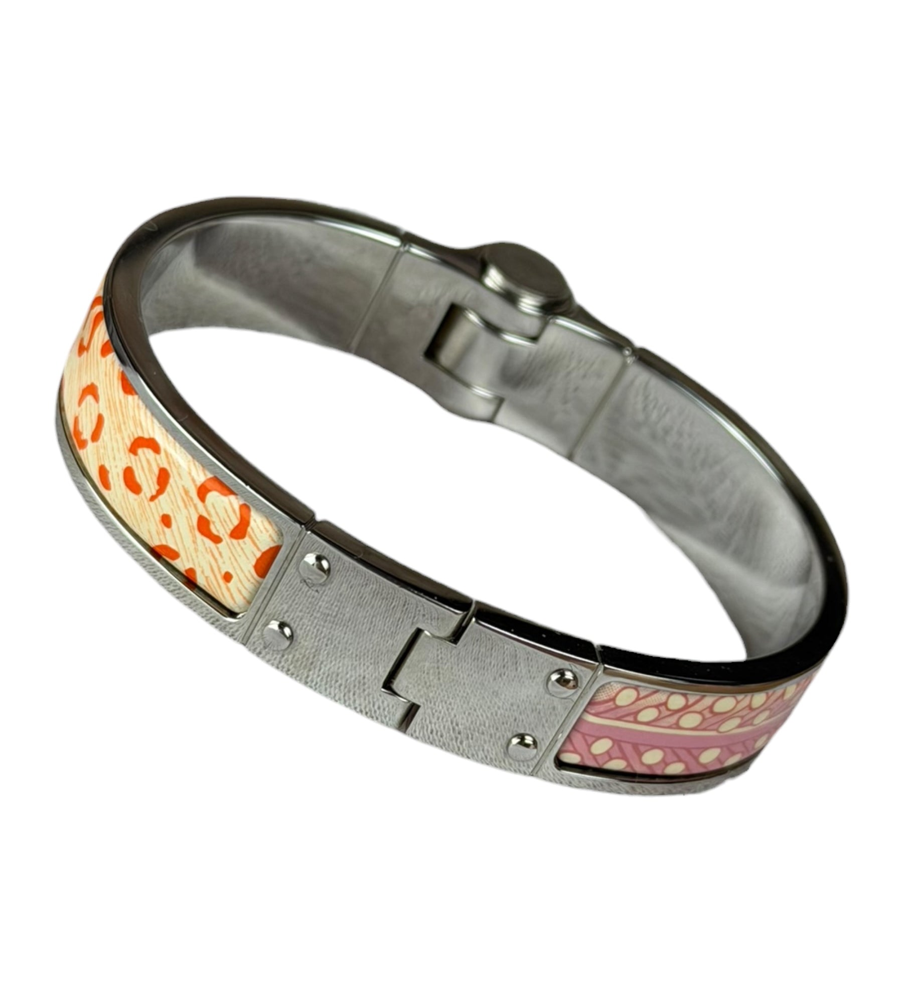Hermes Charniere Enamel Hinged Bracelet/Cuff
