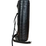 Balenciaga Black Croc Embossed Le City Clutch