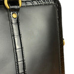 Gucci Croc-Trim Leather Briefcase