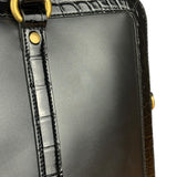 Gucci Croc-Trim Leather Briefcase